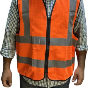 فيست بسوستة بدون جيوب 4عاكس ( برتقالي )