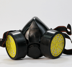 Rubber respiratory mask with Two filters